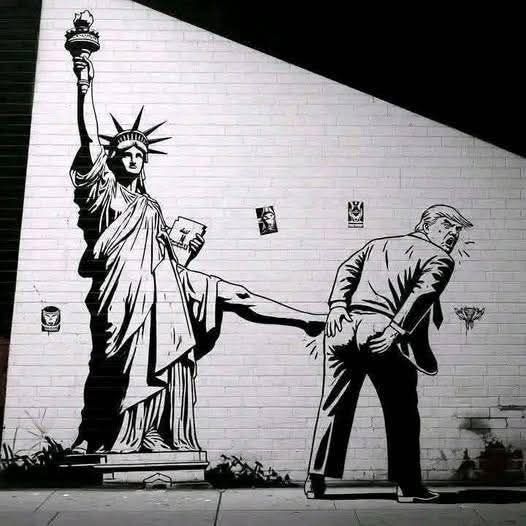 Lady Liberty Kicks Donald Trump